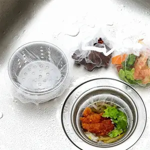 100pcs Disposable Sink Filter <b>Mesh</b> Bags Kitchen Sink <b>Strainer</b> Drain Hole Anti-blocking Garbage Bag Cleaning <b>Strainers</b> Net - Product Image 2
