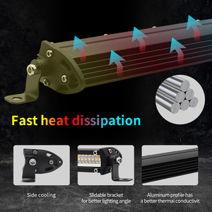 Hearxin 30inch làm việc thanh ánh sáng offroad xe tải đèn kép màu nhấp nháy nhấp nháy đèn <span class=keywords><strong>led</strong></span> Thanh cho xe máy xúc máy kéo - Product Image 5