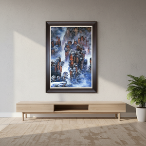 Pintura de Arenisca Hecha a Mano con <span class=keywords><strong>Paisaje</strong></span> de Nieve de Zhangjiajie, Arte de Pared de Montañas para Decoración del Hogar y Adorno, Obra de Arte Grande - Product Image 4