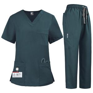 Nuevo estilo hospitales colores OEM impreso enfermera quirúrgica traje Scrub uniforme Unisex conjuntos sueltos transpirables para salones de belleza - Product Image 3
