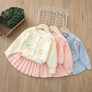 Nuovo Set Due Pezzi per Bambina 2026, Maglione Elegante con Fiocco, Maniche Lunghe, Tinta Unita, Abbigliamento Dolce per Bambine - Product Image 4