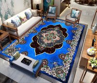Tapis moderne en polyester doux à motifs floraux, fabriqué à la machine, respectueux de l'environnement, pour salon et chambre à coucher, imperméable et adapté aux animaux domestiques