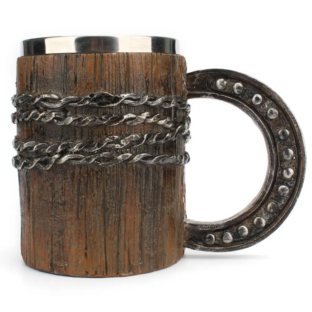 Gỗ sắt chuỗi bia rượu Cốc Sáng Tạo Bảng Top đồ dùng nhà bếp Viking uống bia cốc