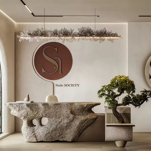 Muebles de Salón de Belleza Europeos, Mostrador de Exhibición de Productos de Salón con Forma Personalizada, Diseños de Interiores para Salón - Product Image 1