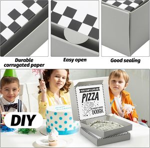 Tùy chỉnh thực hiện 5 7 8 9 10 12 16 20 24 28 32 inch các tông sóng mang nhãn hiệu pizza-hộp bánh pizza trắng bao bì hộp giấy cho thực phẩm - Product Image 3