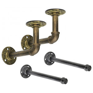 Regale Halterungen Rustikale Vintage Industrielle Unterstützung Gusseisen Stahl Wand montage Hoch leistungs schwimmende Metallrohr Regal halterungen - Product Image 2