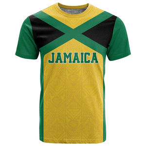 T-<span class=keywords><strong>shirt</strong></span> personnalisé <span class=keywords><strong>avec</strong></span> drapeau de la Jamaïque Polyester respirant Spandex Sporty <span class=keywords><strong>Chic</strong></span> <span class=keywords><strong>Tee</strong></span> T-<span class=keywords><strong>shirt</strong></span> jamaïcain <span class=keywords><strong>avec</strong></span> impression par sublimation pour l'été - Product Image 1