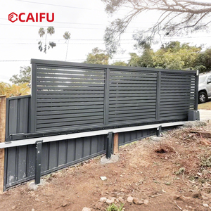 <span class=keywords><strong>Portail</strong></span> coulissant automatique minimaliste en alliage d'aluminium, résistant à l'eau, sur mesure, <span class=keywords><strong>pour</strong></span> villa et cour - Product Image 1