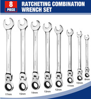 Venta caliente 12 piezas llave de combinación kits de llaves inglesas de extremo combinado Juego de llaves de trinquete herramienta de mano herramientas de reparación de automóviles