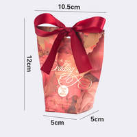 Sacs cadeaux de mariage en gros en stock pour invités, emballage de boîte à bonbons rose dégradé, emballage de sac en papier pour foulard en soie de fête