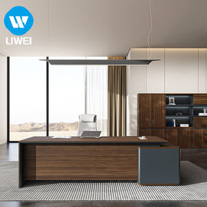 مكتب تنفيذي من LIWEI على شكل حرف L مع أدراج وإطار معدني، أثاث مكتبي - Product Image 2