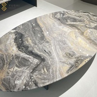 Table basse en marbre naturel de luxe moderne YUSHI, style italien, table ronde pour projet de décoration haut de gamme