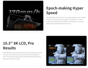 เครื่องพิมพ์เรซิ่น Piocreat HALOT-MAGE PRO 10.3 นิ้ว 8K พร้อมหน้าจอ LCD ปิดบังแสง รุ่นใหม่ ความเร็วสูงพิเศษ รองรับเรซิ่น 8K พร้อมปั๊มเรซิ่นอัจฉริยะ เครื่องกรองอากาศอัตโนมัติ - Product Image 2