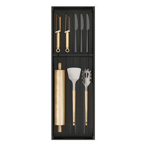 Boîte de rangement pour tiroir de cuisine Bestar, en aluminium, avec porte-couverts intégré, organiseur de vaisselle pour armoire - Product Image 4