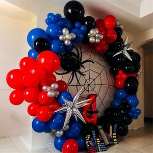 Globos Rojos, Azules y Negros de 12 Pulgadas para Decoraciones de Cumpleaños de Spider-Man, Kit de Globos de Látex de Helio Azul Rey, Rojo y Negro para Niños - Product Image 5