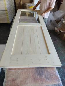 Porte Néerlandaise en Bois Massif, Porte Intérieure Demi-Fenêtrée Style Ferme, Porte Demi-Fenêtrée avec 1/4/6 Vitrages, Panneau de Porte Uniquement - Product Image 4