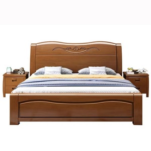 Solid Wood <b>Bed</b> Modern Chinese Style 1.5 1.8 Meter <b>Double</b> <b>Bed</b> Hand Carved Mango Wood Platform Bedroom Furniture - Product Image 4