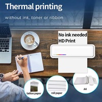 Printer Resi Mini Portabel Thermal A4 dengan Antarmuka USB, Baterai Nirkabel, Resolusi 200 DPI, Tersedia