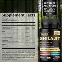 Compléments alimentaires en capsules de Shilajit de marque privée, stimulant énergétique, soutien immunitaire pour adultes, pilules de haute qualité pour la santé masculine