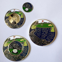 Ensemble cadeau d'accessoires de golf de qualité, prêt à être expédié, marqueur de balle de golf magnétique en métal de forme unique, double face