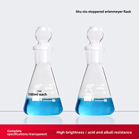 Botol Erlenmeyer Laboratorium Kaca Borosilikat Tinggi Tahan Panas dengan Tutup 50/100/250/500/1000ml Cina