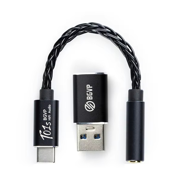 BGVP T01s 32bit Digital Decoder AUX Converter DAC Audio Amplifier HiFi USB Type-C to 2.5mm/3.5mm/4.4mm Adapter for Earphones