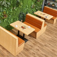 Usine de Foshan stand en bois massif restaurant maison sac souple canapé commercial casier mural stand table et chaise ensemble