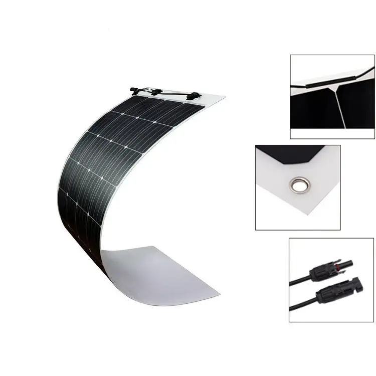 Harga sel fleksibel portabel 300w 1000w semua Panel surya hitam cosplay Panel surya fleksibel energi termal surya