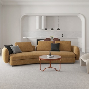 Sofá de esquina curvado para el hogar, sofás modulares de lujo, elegantes y suaves, formas sensuales, de diseño minimalista - Product Image 3