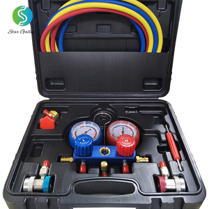 Ajuste de manguera Anti-impacto Preciso Colector de 2 vías Manómetro de refrigeración R134a Herramienta de <span class=keywords><strong>aire</strong></span> <span class=keywords><strong>acondicionado</strong></span> automático SG.137.050 - Product Image 1