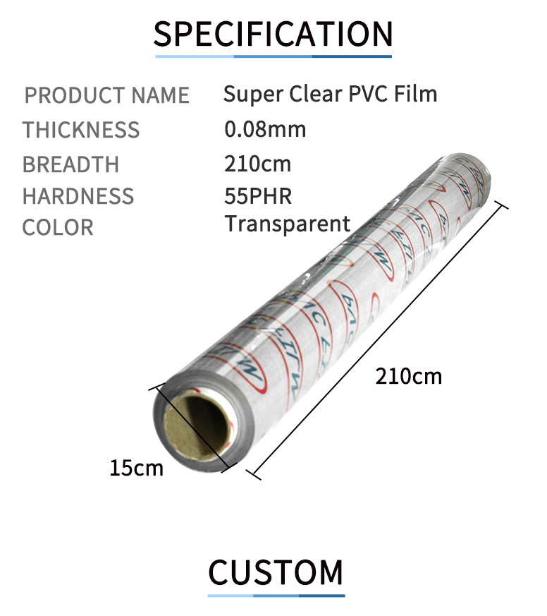 PVC Film, Super Clear, Factory Price Non-Sticky soft Vinyl PVC filexible Film, Glossy Embossed