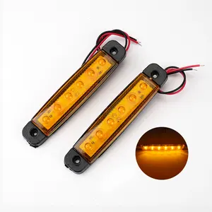 Indicadores de marcador lateral para remolque de camión, luz de freno de señal de coche, luz trasera de advertencia, de 24V LED, lámpara de advertencia, blanco y amarillo