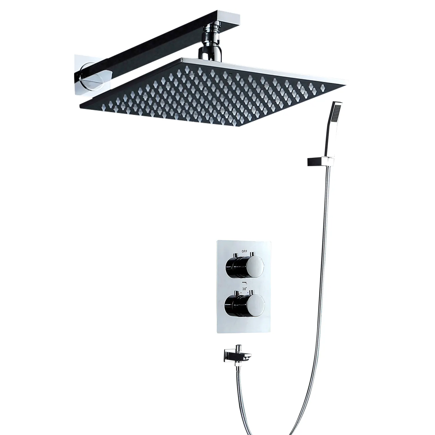 Bath   Shower Faucets RGB Color Change Bathroom Faucet Mixer Brass Hydro Power LED Rain Shower Set