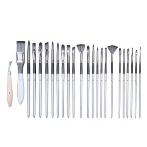 Set di pennelli per pittura professionale serie 24 pezzi di vendita calda con rotolo di tela e coltello per tavolozza per pittura - Product Image 1