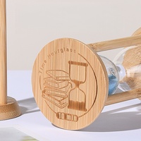 Mini-ornements créatifs en bois de haute qualité avec sablier lumineux en verre, petit minuteur sablier