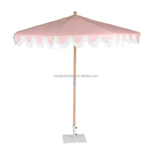 Sombrillas de Playa Personalizadas de Lujo, Portátiles, de <span class=keywords><strong>8</strong></span> Pies, Estilo Boho Vintage, con <span class=keywords><strong>Poste</strong></span> de <span class=keywords><strong>Madera</strong></span>, Lona Blanca con Flecos y Borlas - Product Image 3