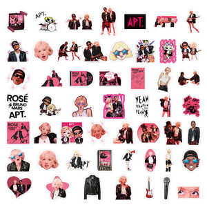 50 Uds. Hot Kpop Song APT álbum pegatinas <span class=keywords><strong>de</strong></span> grafiti para decoración <span class=keywords><strong>de</strong></span> pared <span class=keywords><strong>de</strong></span> teléfono Rosa moda Bruno Mars ROSE cantante pegatina - Product Image 3
