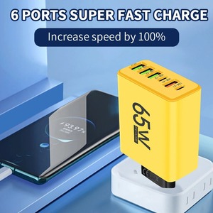 Chargeur USB C 65W, adaptateur mural à charge rapide 6 ports pour smartphone - Product Image 2
