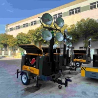 LED Mobile Lichtmast 10/15/20/25/30kVA Yangdong Dieselgenerator Leuchtturm 3-7M Meter Hydraulische Hebung mit CE