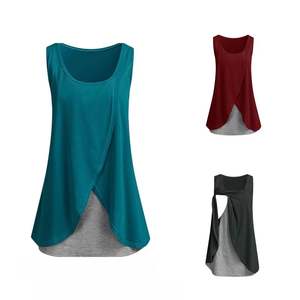 Hauts d'allaitement pour femmes enceintes – Gilet sans manches cousu, confortable, vêtements de maternité - Product Image 1