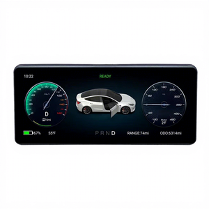Navihua จอ LCD เครื่องวัดความเร็วหน้าปัดจอ LCD, เครื่องวัดดิจิตอลแอนดรอยด์อัตโนมัติเครื่องเล่นดีวีดีในรถสำหรับเทสลารุ่น3รุ่น Y - Product Image 1