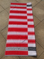 Red Stripe 100% Cotton Modern Eco-Friendly Beach Towels Custom Logo Comfortable Jacquard Large Sand Free