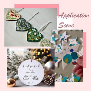 Hot Selling Customized Blank Christmas <b>Ornaments</b> Star Shape Sublimation <b>Ceramic</b> <b>Ornament</b> Blanks for Heat Press - Product Image 2