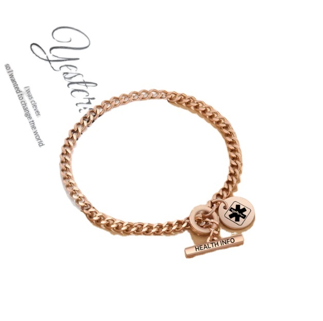 Personalized Qr Code Medic Alert Id Bracelet Emergency Contact Ice Bracelet Gift for Epilepsy Diabetes Hypertension Patients