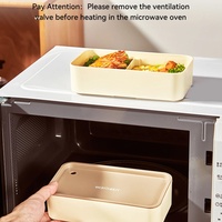 Boîte à bento micro-ondable Topwin, à un étage, en acier inoxydable, étanche, compartimentée, chauffable, boîte à lunch portable pour étudiants et enfants
