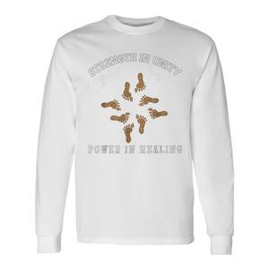 T-shirt à manches longues motif Koru Fern indigène avec les symboles de force dans l'unité et de puissance dans la guérison pour usage promotionnel - Product Image 1