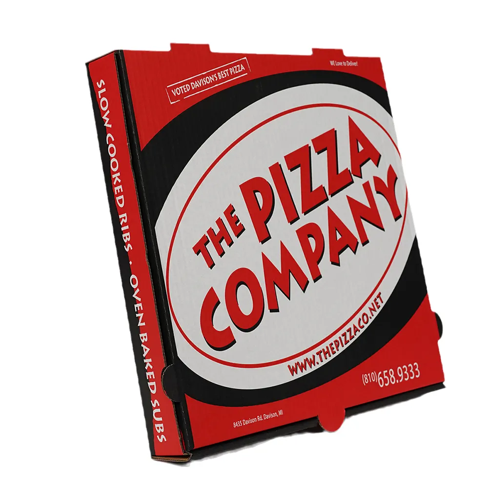 סיטונאי באיכות גבוהה זול לוגו מותאם אישית נייד לשימוש חוזר גלי משלוח קופסת פיצה מסין אריזת פיצה