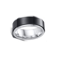 2023 New Classic einfaches Design Edelstahl Blank Band Ring Schmuck Silber schwarz Spinner Dreh ringe für Männer