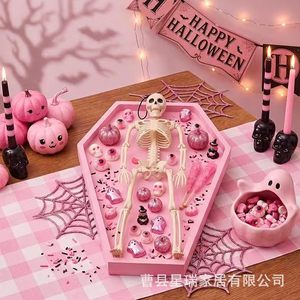 Plateau rose gothique en forme de cercueil pour Halloween, décoration, rangement de collations et bonbons, accessoire de bureau - Product Image 3