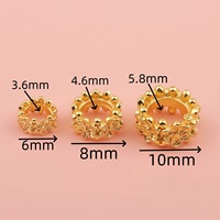 Perles d'espacement florales creuses en laiton plaqué or 18 carats, à grand trou de 6 mm, 8 mm, 10 mm, anneaux de séparation pour la fabrication de bijoux faits main